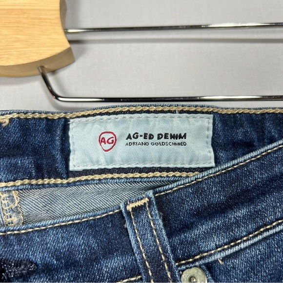 AG Adriano Goldschmied Prima Cigarette Crop Jeans Women’s 31 Blue Mid Rise Denim - Picture 3 of 14